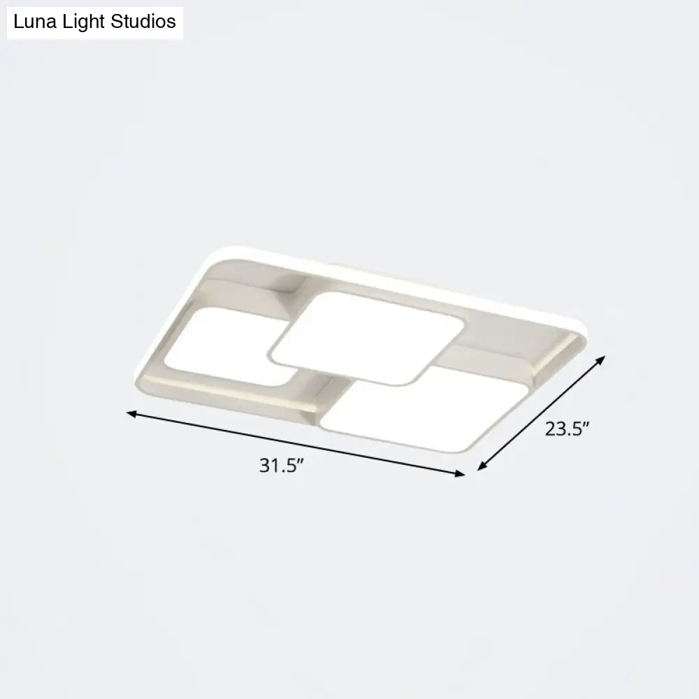 Nordic Acrylic Led Flush - Mount Ceiling Light For Bedrooms - Overlapping Style White / 31.5’