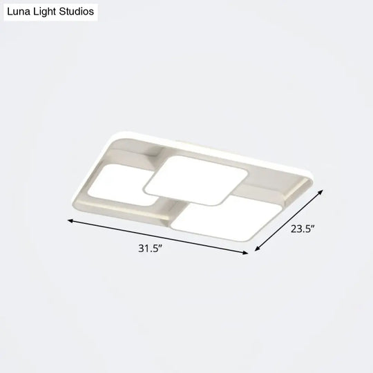 Nordic Acrylic Led Flush - Mount Ceiling Light For Bedrooms - Overlapping Style White / 31.5’ Warm