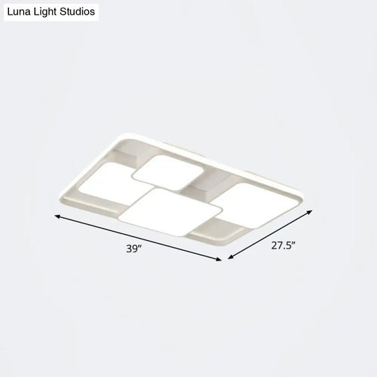 Nordic Acrylic Led Flush - Mount Ceiling Light For Bedrooms - Overlapping Style White / 39’ Warm