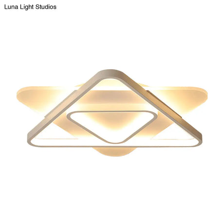 Nordic Acrylic Triangle Flush Mount Led Ceiling Light - 17’/21’/25’ Wide Warm/White