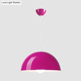 Nordic Aluminum Dome Hanging Light - 1 Suspension For Dining Room (Black/White/Red 12/14/16) Purple