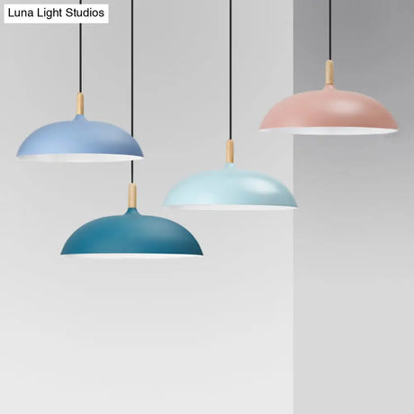 Nordic Aluminum Saucer Pendant Light - Candy Colored 14’’/18’’ Perfect For Office
