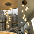 Nordic Aluminum Suspended Globe Pendant Light With Clear Glass Bottom In Gold 6 /