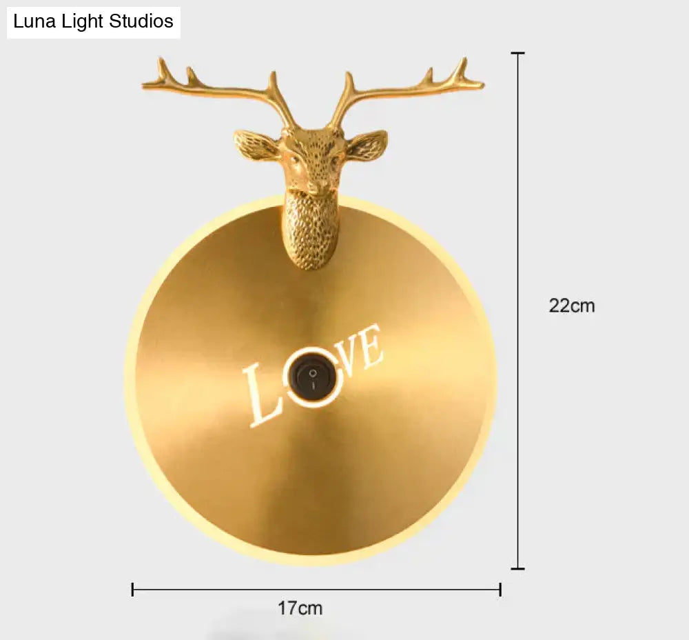 Nordic Antlers Bedroom Living Room Copper Wall Lamp Copper Wall Lamps