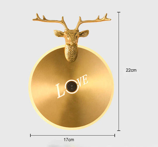 Nordic Antlers Schlafzimmer Wohnzimmer Kupfer Wandleuchte