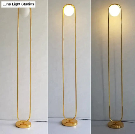 Nordic Art Deco Golden Body Table Lamp Metal Base Plate Modern Minimalist Frosted Glass Led Desk