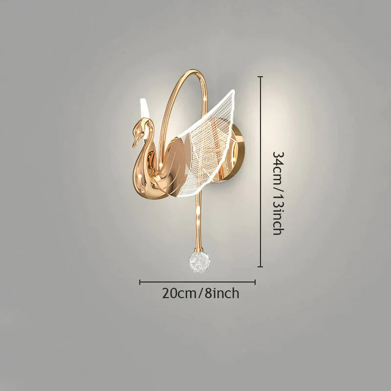 Nordic Art Deco Led Swan Wall Lamp For Bedroom Bedside Wall Living Room Hallway Indoor Lighting Type