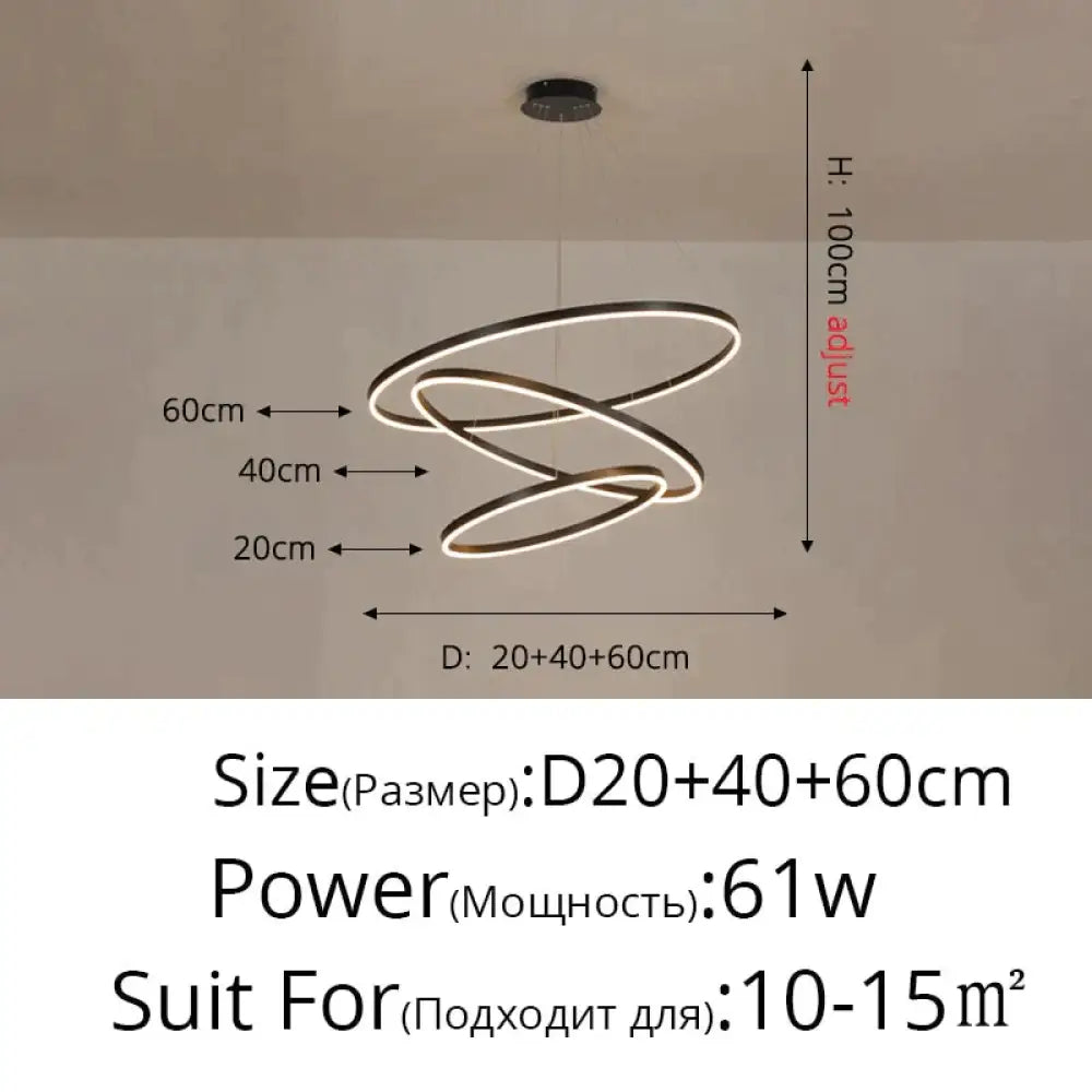 Nordic Art Deco Luxury Led Circular Pendant Lights Hanging Lamps For Living Room Dining Table