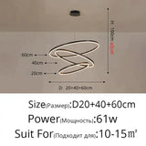 Nordic Art Deco Luxury Led Circular Pendant Lights Hanging Lamps For Living Room Dining Table