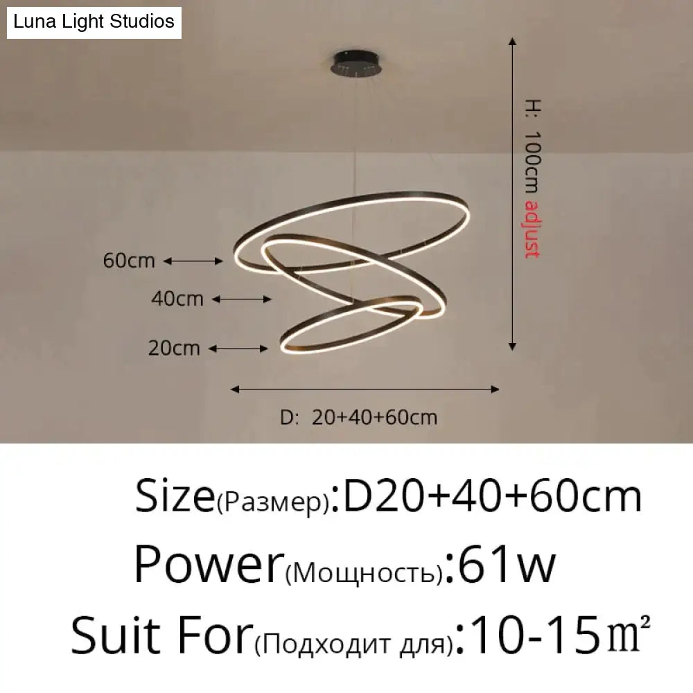 Nordic Art Deco Luxury Led Circular Pendant Lights Hanging Lamps For Living Room Dining Table