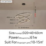 Nordic Art Deco Luxury Led Circular Pendant Lights Hanging Lamps For Living Room Dining Table