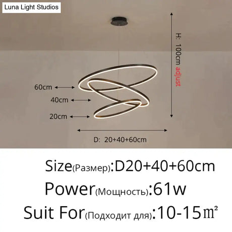 Nordic Art Deco Luxury Led Circular Pendant Lights Hanging Lamps For Living Room Dining Table