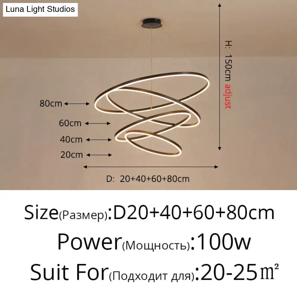 Nordic Art Deco Luxury Led Circular Pendant Lights Hanging Lamps For Living Room Dining Table