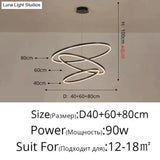 Nordic Art Deco Luxury Led Circular Pendant Lights Hanging Lamps For Living Room Dining Table