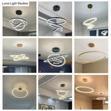 Nordic Art Deco Luxury Led Circular Pendant Lights Hanging Lamps For Living Room Dining Table