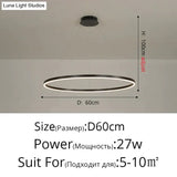 Nordic Art Deco Luxury Led Circular Pendant Lights Hanging Lamps For Living Room Dining Table