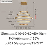 Nordic Art Deco Luxury Led Circular Pendant Lights Hanging Lamps For Living Room Dining Table