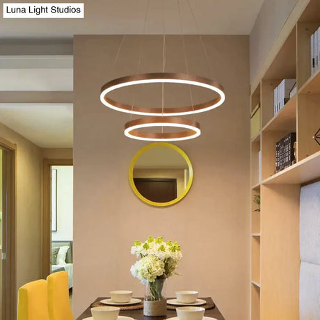 Nordic Art Deco Luxury Led Circular Pendant Lights Hanging Lamps For Living Room Dining Table