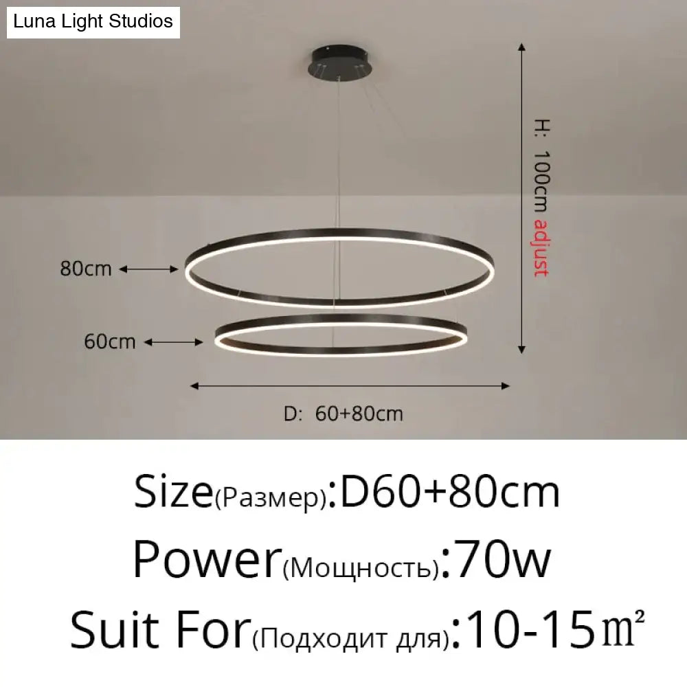 Nordic Art Deco Luxury Led Circular Pendant Lights Hanging Lamps For Living Room Dining Table