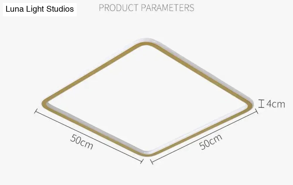 Nordic Bedroom Led Ceiling Lamp Full Copper Square