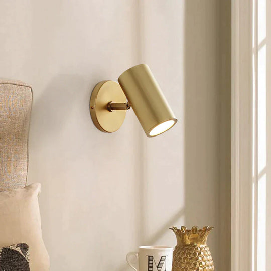 Nordic Bedside Creative Copper Wall Lamp Simple Style Reading Living Room Decoration Lamps