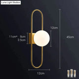 Nordic Bedside Lamp Wall Living Room Simple Modern Background Corridor Bedroom Copper With Tricolor