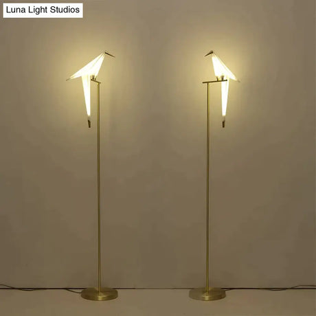 Nordic Bird Floor Lamp Creative Acrylic Thousand Paper Cranes Lamps For Living Room Bedroom Home