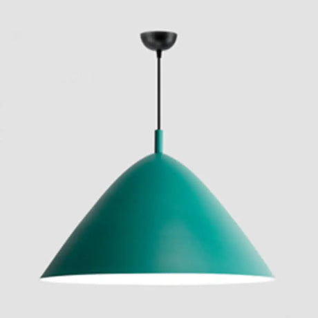 Nordic Candy Colored Pendant Pyramid Shade - 10.5/13/16 Inch Aluminum Hanging Light For Cafe Green