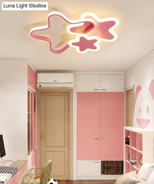 Nordic Cartoon Led Flush Mount Ceiling Lamp For Kids Bedroom