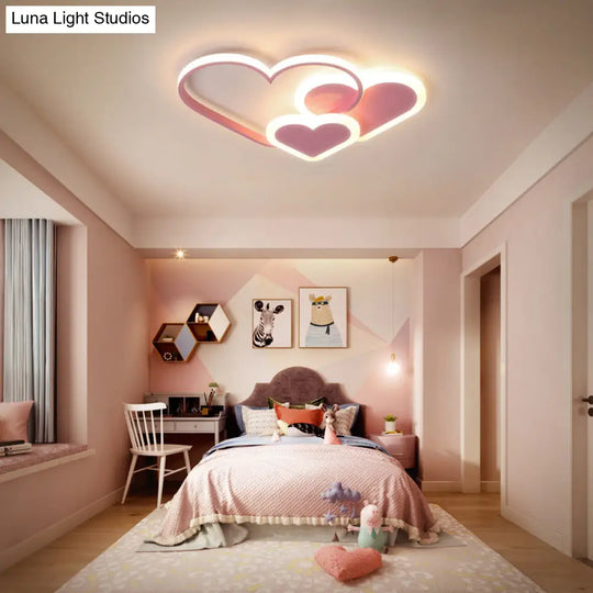 Nordic Cartoon Led Flush Mount Ceiling Lamp For Kids Bedroom