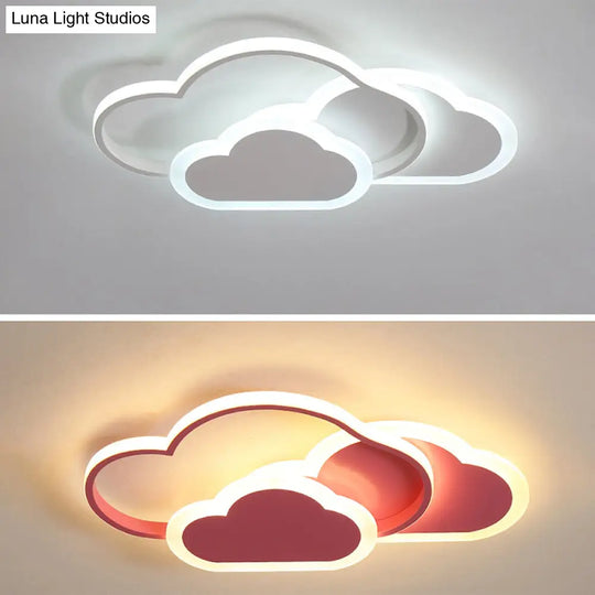 Nordic Cartoon Led Flush Mount Ceiling Lamp For Kids Bedroom