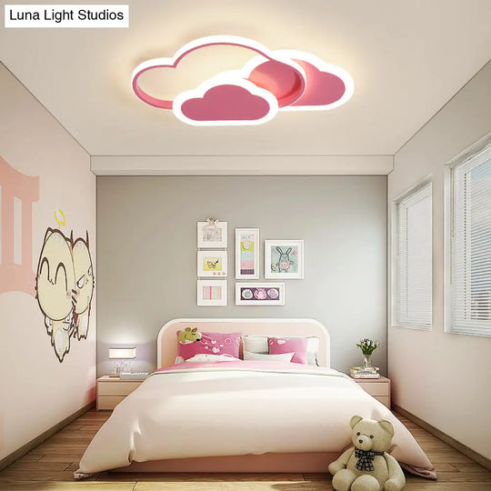 Nordic Cartoon Led Flush Mount Ceiling Lamp For Kids Bedroom