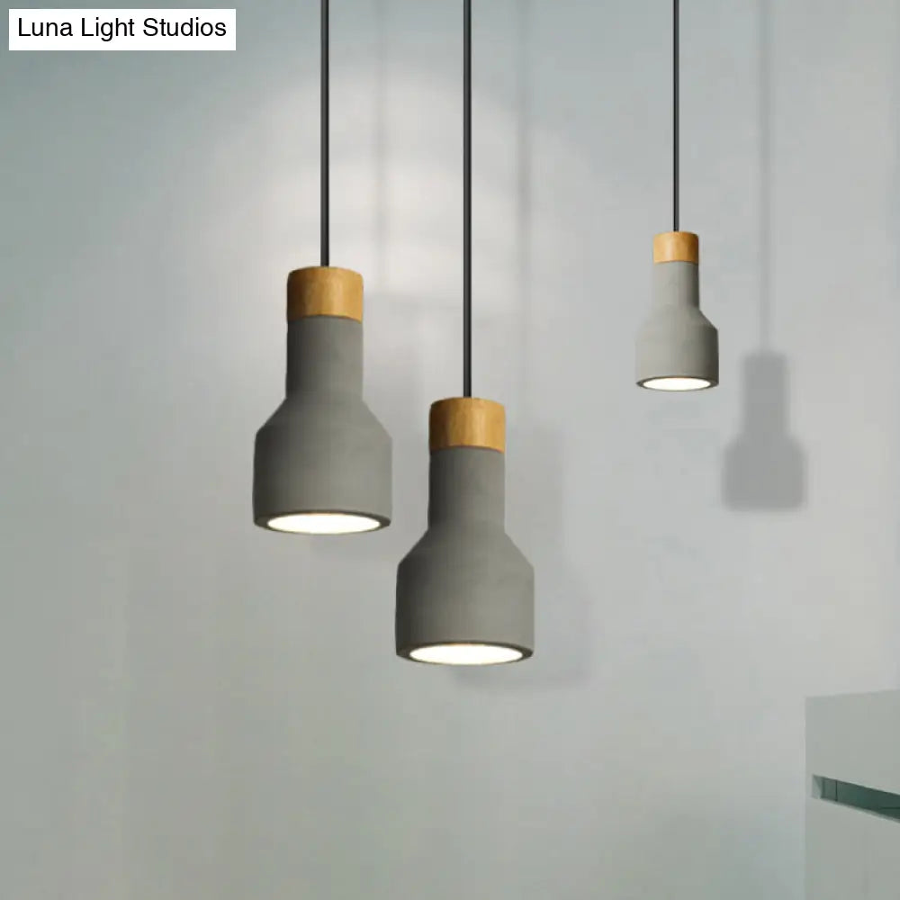 Nordic Ceiling Pendant Torch Shape Cement Light - Stylish One Hanging Fixture For Bedroom And Hotel