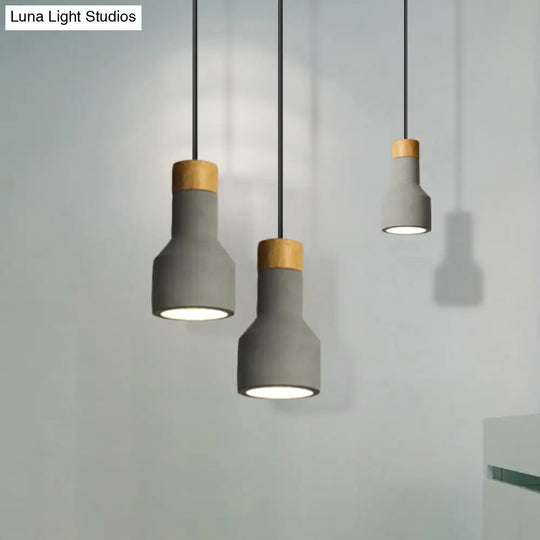 Nordic Ceiling Pendant Torch Shape Cement Light - Stylish One Hanging Fixture For Bedroom And Hotel