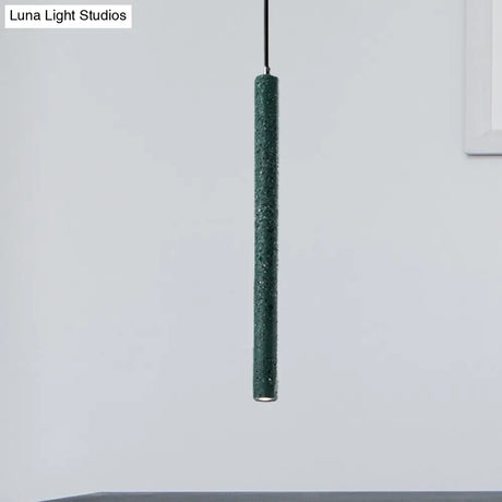 Nordic Cement Tube Pendant Light - 1 Yellow/Blue/Green 12’/21.5’H