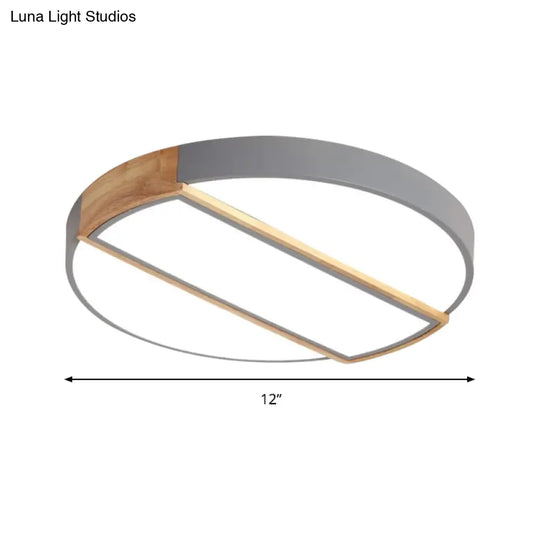Nordic Circle Led Flush Mount Light - Acrylic Diffuser 12’/16’/19.5’ Width Ceiling Lamp In