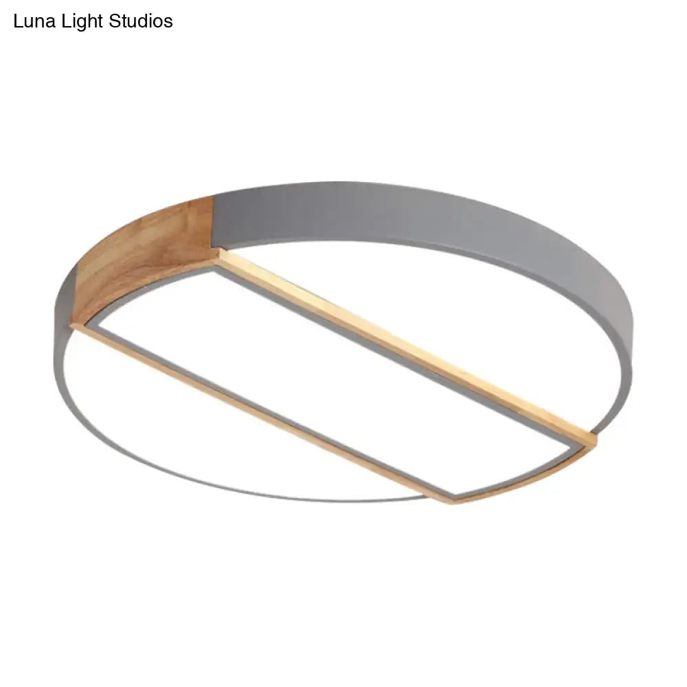 Nordic Circle Led Flush Mount Light - Acrylic Diffuser 12/16/19.5 Width Ceiling Lamp In