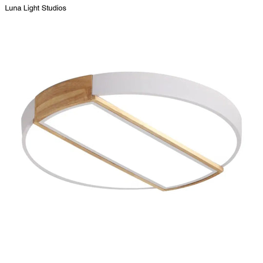Nordic Circle Led Flush Mount Light - Acrylic Diffuser 12/16/19.5 Width Ceiling Lamp In