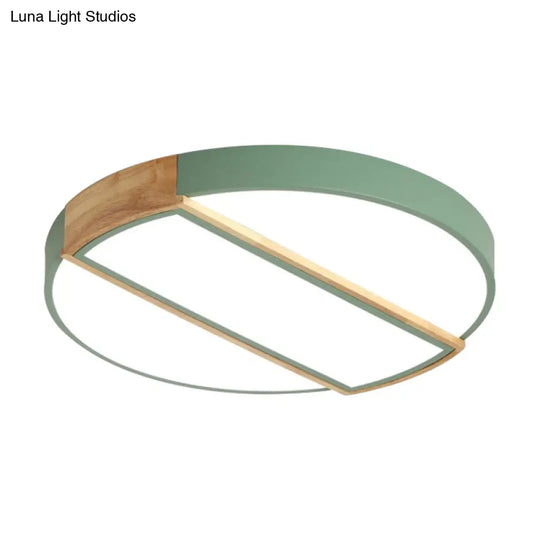 Nordic Circle Led Flush Mount Light - Acrylic Diffuser 12’/16’/19.5’ Width Ceiling Lamp In