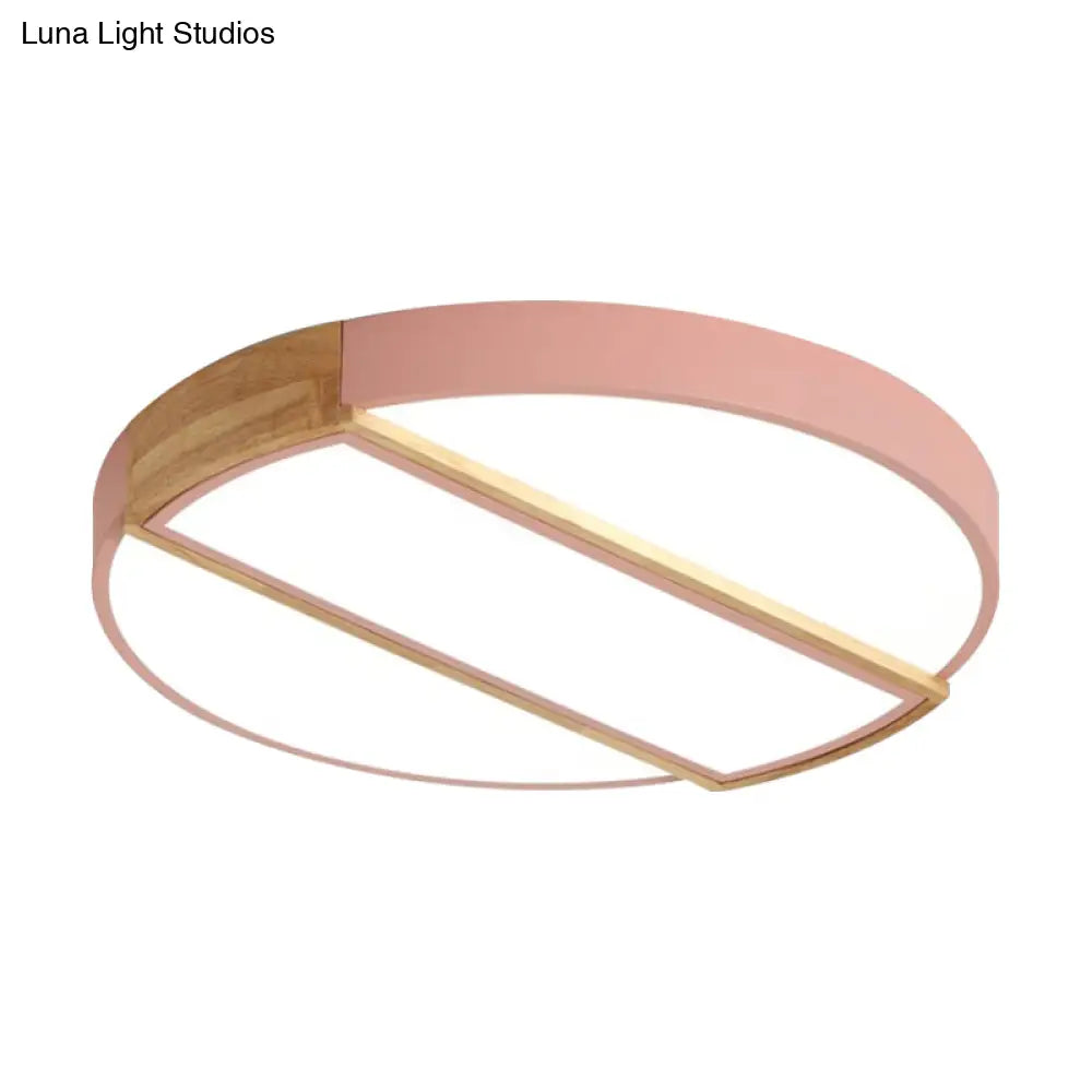 Nordic Circle Led Flush Mount Light - Acrylic Diffuser 12/16/19.5 Width Ceiling Lamp In