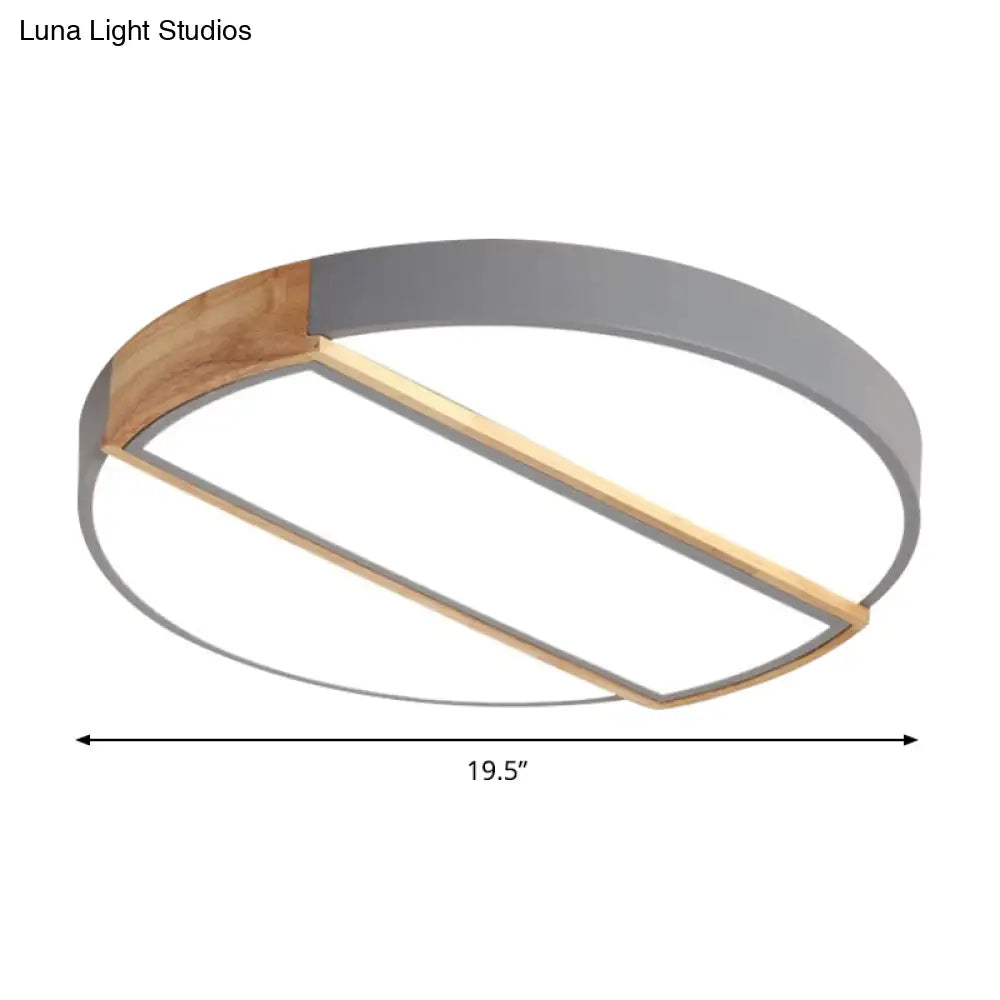 Nordic Circle Led Flush Mount Light - Acrylic Diffuser 12’/16’/19.5’ Width Ceiling Lamp In