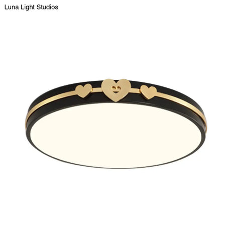 Nordic Circular Flush Lamp: Acrylic Led Bedroom Lighting In Elegant White/Black/Grey With Gold