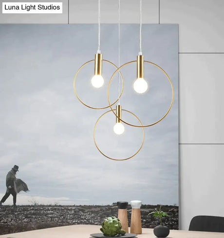 Nordic Circular Ring Pendant Lights Modern Handlamp For Restaurant Living Room Bar E14 Led