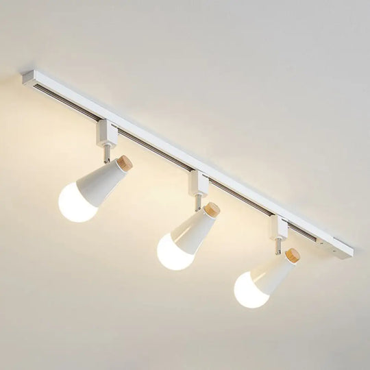 Nordic Conical Semi Flush Track Light For Living Room Ceiling 3 / White