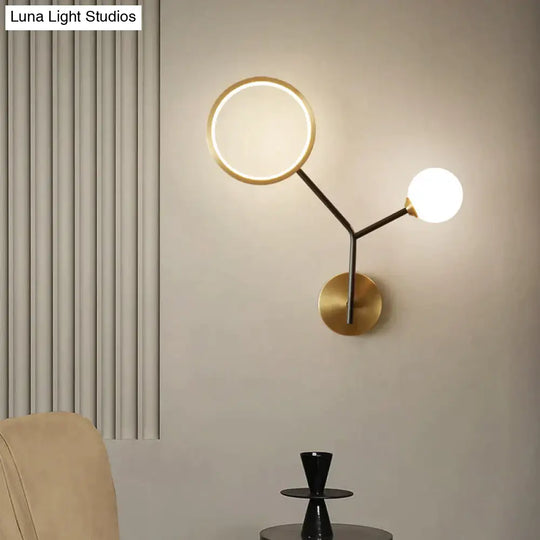 Nordic Copper Bedroom Bedside Wall Lamp Post Modern Creative Living Room Corridor Stair Tree Branch