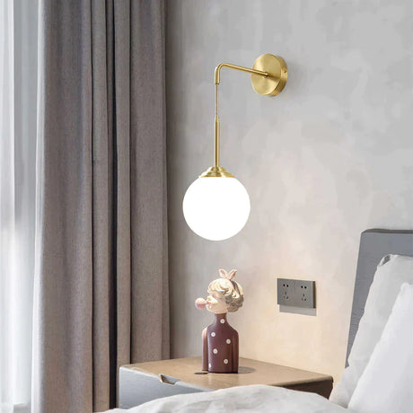 Nordic Copper Bedroom Wall Lamp Creative Modern Minimalist Stair Corridor Porch Living Room Dining