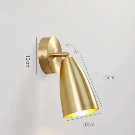 Nordic Copper Bedroom Wall Lamp Creative Modern Minimalist Stair Corridor Porch Living Room Dining