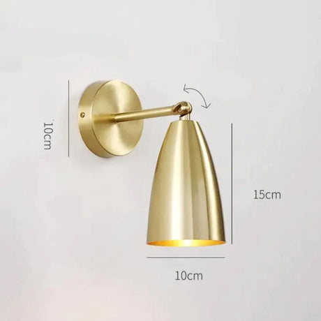 Nordic Copper Bedroom Wall Lamp Creative Modern Minimalist Stair Corridor Porch Living Room Dining