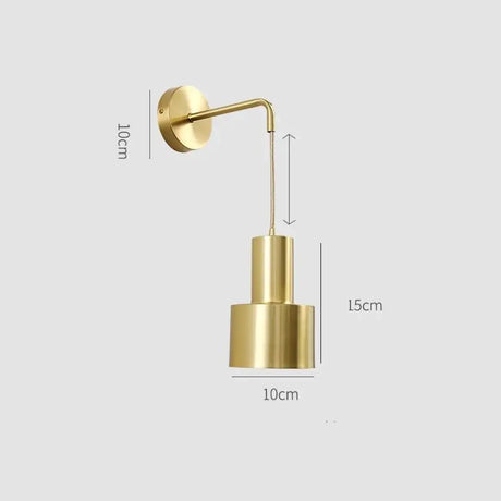 Nordic Copper Bedroom Wall Lamp Creative Modern Minimalist Stair Corridor Porch Living Room Dining