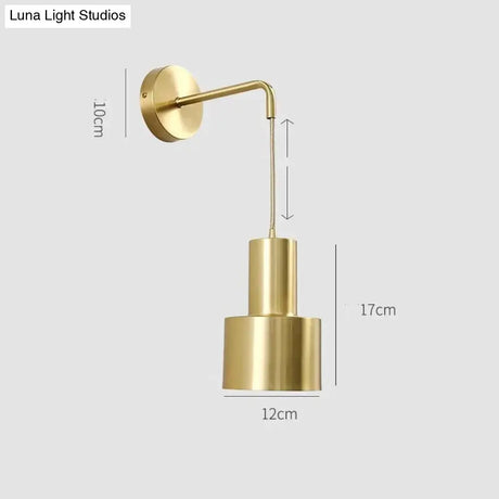 Nordic Copper Bedroom Wall Lamp Creative Modern Minimalist Stair Corridor Porch Living Room Dining